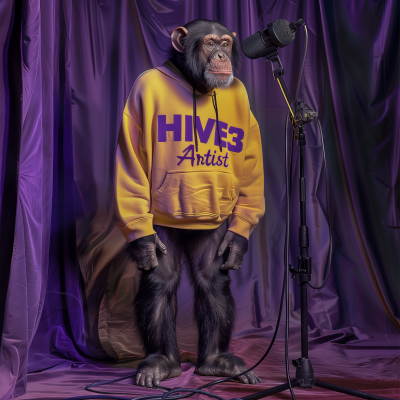 Chimp in Recording Studio