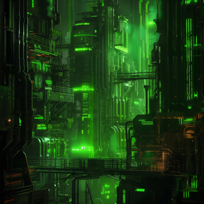 Fluorescent Cyberpunk Background
