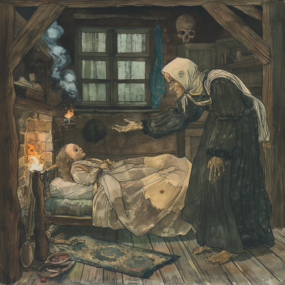 Slavic Forest Witch Illustration
