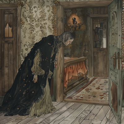 Slavic Forest Witch Illustration