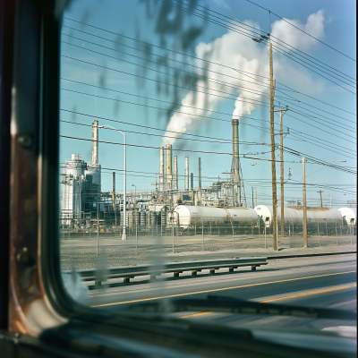 Industrial Scene from Truck Window