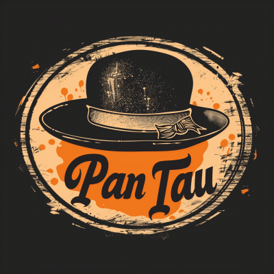 Vector logo design with bowler hat and handwritten text
