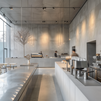 Spacious Cafe with Industrial Look