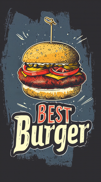 Vintage Burger Restaurant Logo