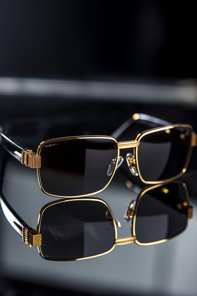 Elegant Men’s Sunglasses with Art Deco Logo