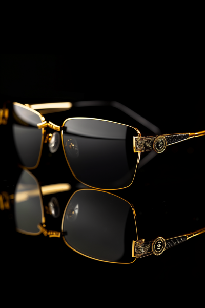 Elegant Men’s Sunglasses with Art Deco Logo