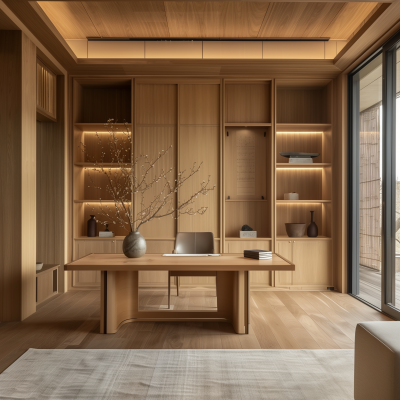 Zen Oak Lined Office