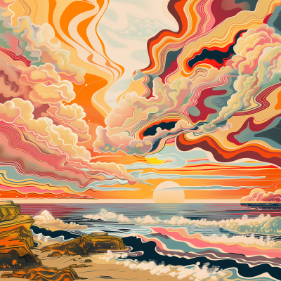 Psychedelic Sunset Beach