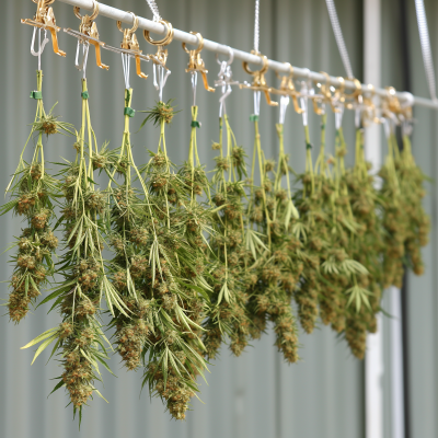 Hanging Cannabis on DriFlower Hangers