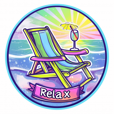 Relaxing Beach Chair and Cocktail Logo