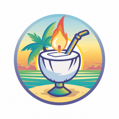 Tropical Neon Logo Illustration