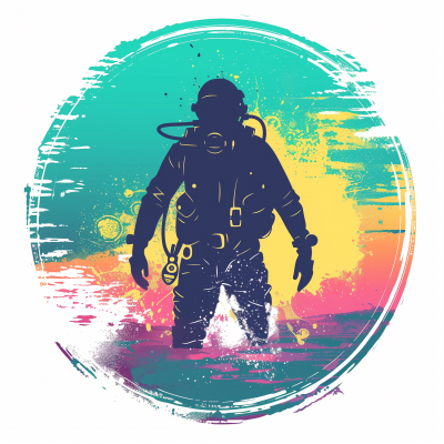 Minimalist Scuba Diver Logo Illustration