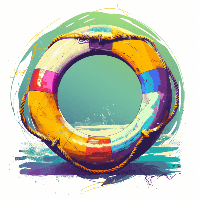 Minimalist Lifeguard Buoy Logo Illustration