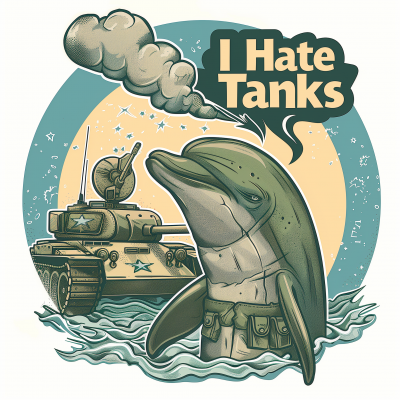 Angry Dolphin Army Logo Illustration