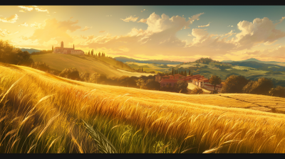 Italian Durum Wheat Field Illustration