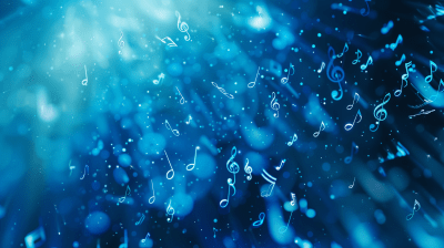 Ethereal Musical Notes Background