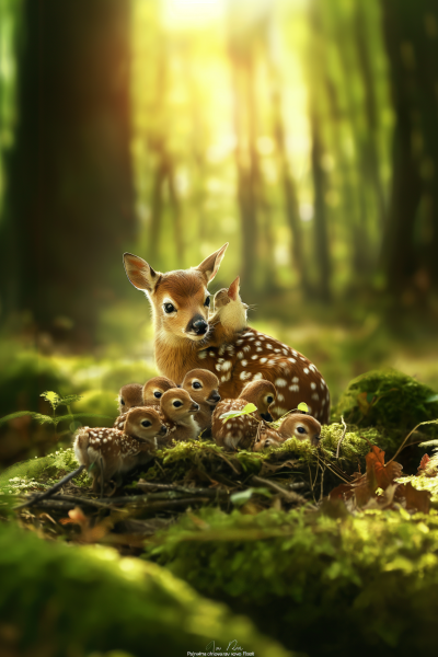 Baby Animals in a Hyperrealistic Shot