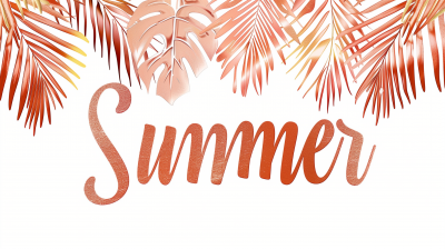 Summer Poster with Fashionable Rose Gold Text