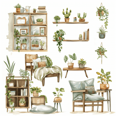 Cozy Study Corner Illustration