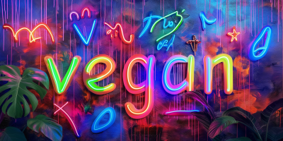 Colorful Neon Vegan Art