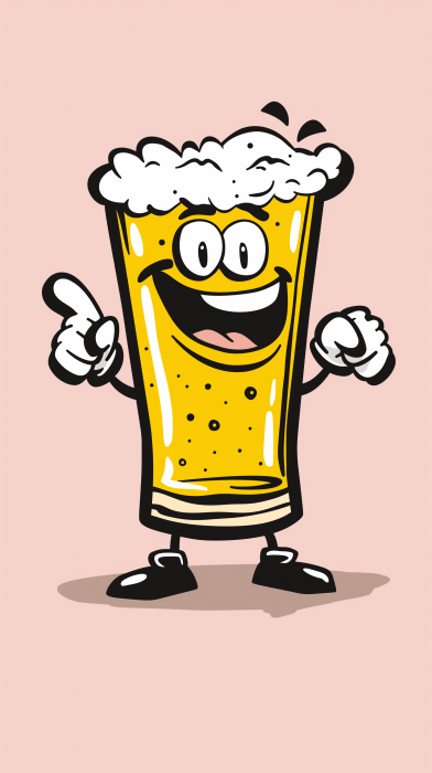 Vintage Beer Glass Character Illustration