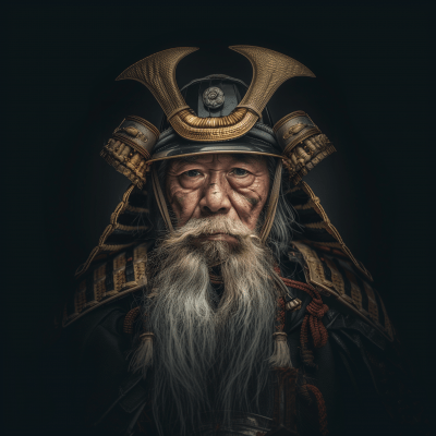 Hyperrealistic Samurai Elder