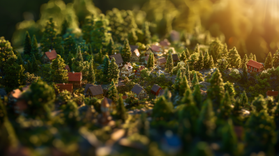 Miniature Natural Town at Forest Floor