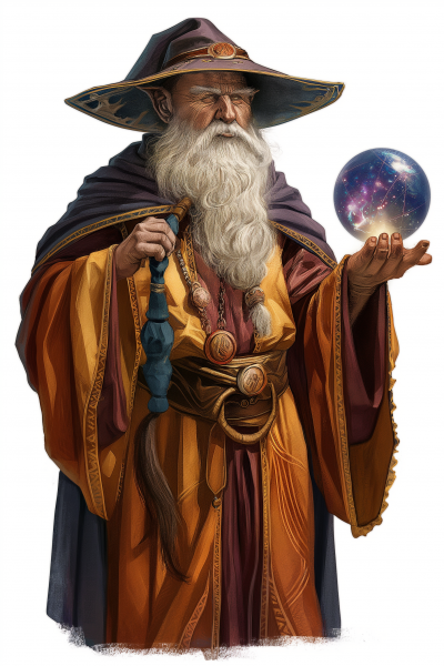 Wizard Astrologer Illustration