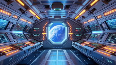 Spaceship Interior with Blue Screen