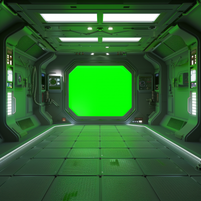 Spaceship Interior with Green Screen