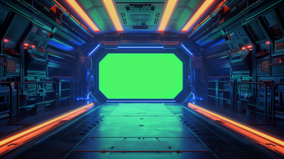 Spaceship Interior with Green Screen