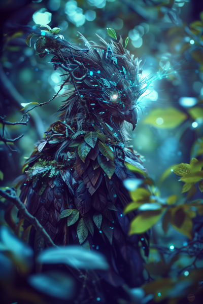 Mystical Strix in Fantasy Forest