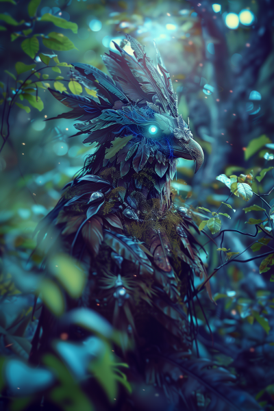Mystical Strix in Fantasy Forest