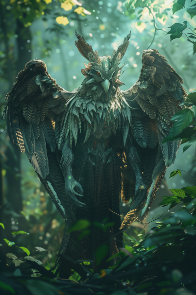 Mystical Fantasy Strix in a Fantasy Forest