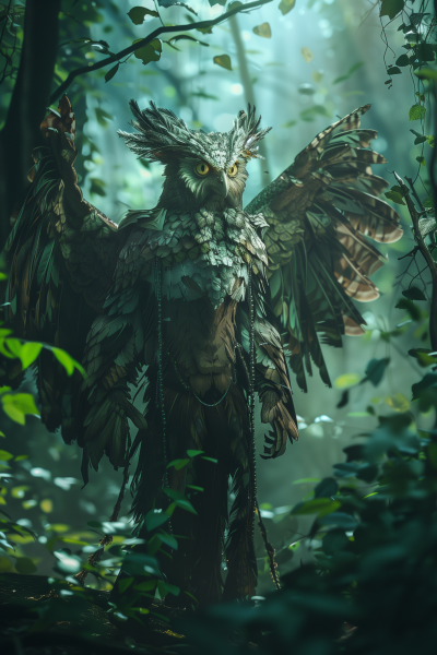 Mystical Fantasy Strix in Forest