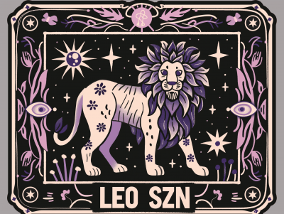 Minimalistic Leo Zodiac Square Tarot Card