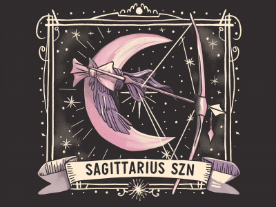 Minimalistic Sagittarius Zodiac Tarot Card