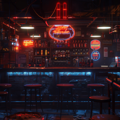 Neon Bar Scene