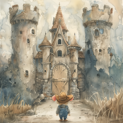 Giant Wizard’s Castle Watercolor Illustration