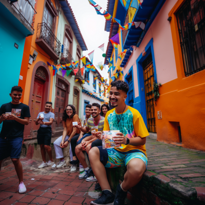 Colorful Urban Gathering in Bogotá