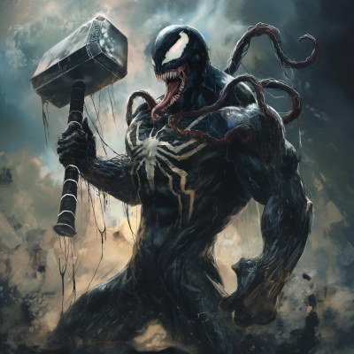 Venom Holding Thor’s Hammer