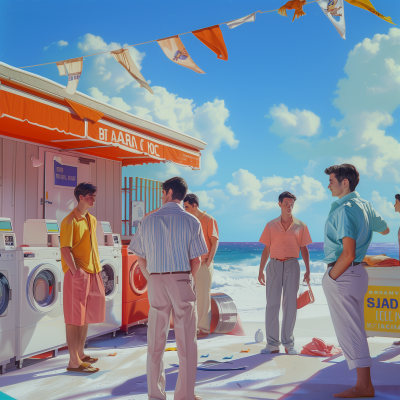 Laundromat by the Brazilian Beach in the 1980s