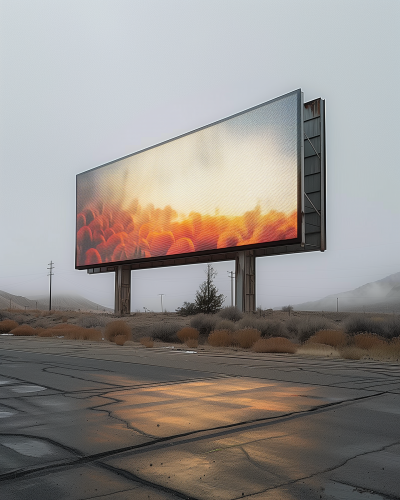 Glitched Vegetable Billboard in Desert