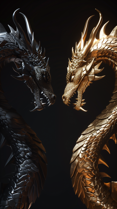 Dragons in 3D Render