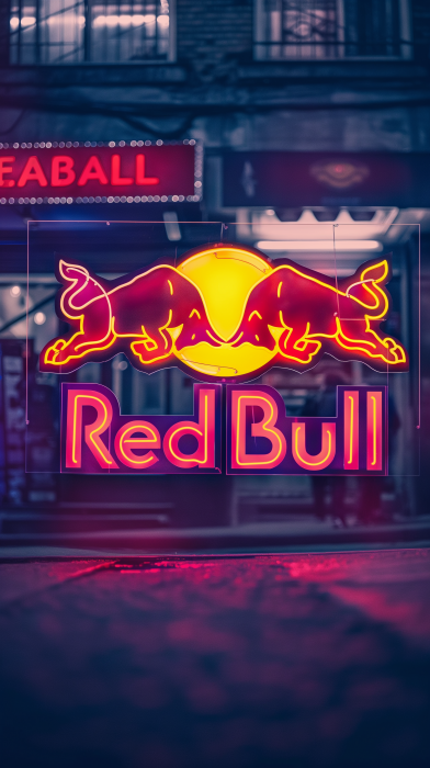 Neon Red Bull Racing Logo