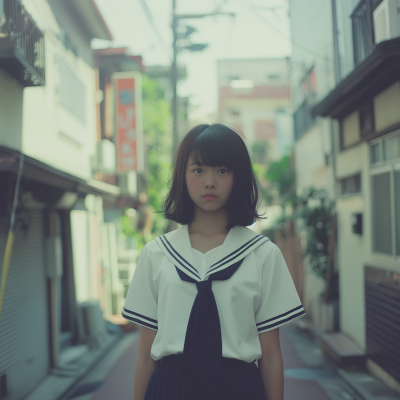 Japanese Highschool Girl on the Street