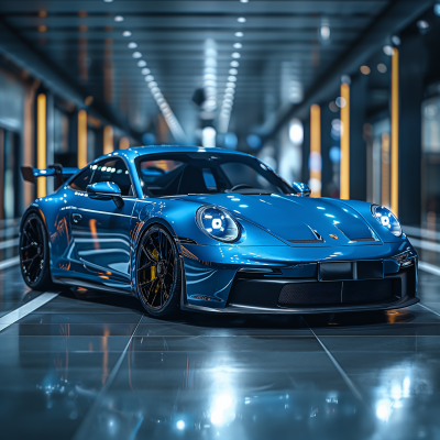 Custom Porsche 911 GT3 in Modern Garage