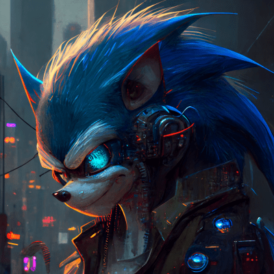Cyberpunk Sonic the Hedgehog Portrait