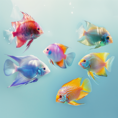 Colorful Fish in Blue Water