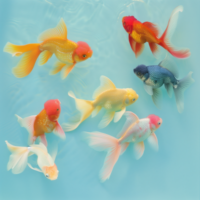 Colorful Fish in Light Blue Water